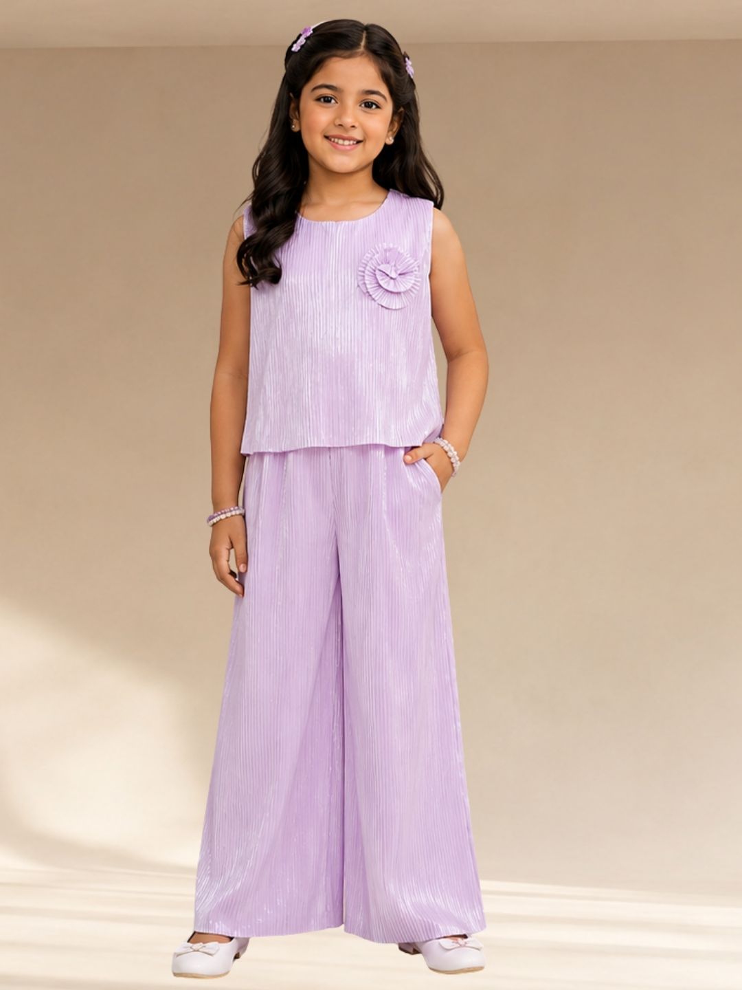 Girls Fancy Top And Pant Party Co-Ord Set