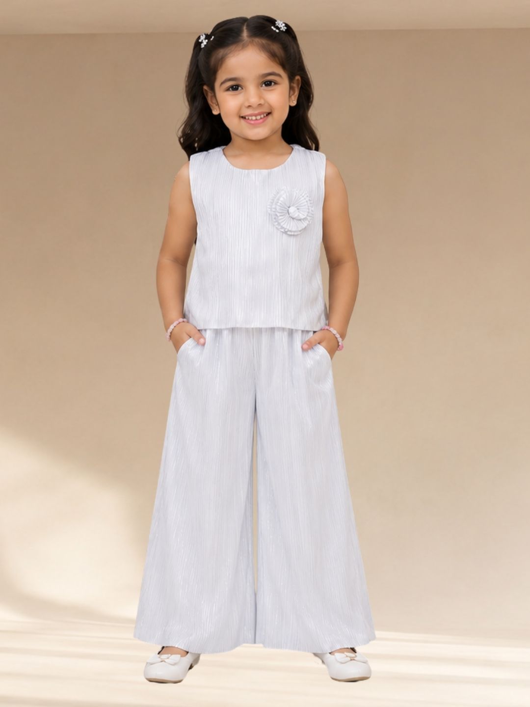Girls Designer Party Wear Top Trouser Set