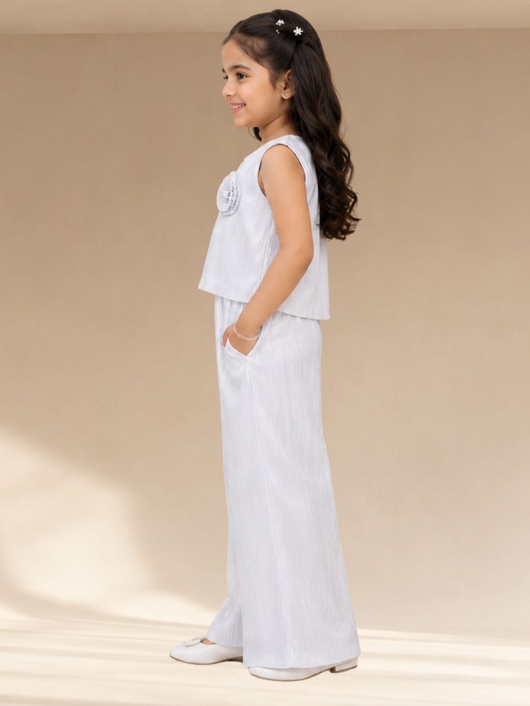 Girls Designer Party Wear Top Trouser Set