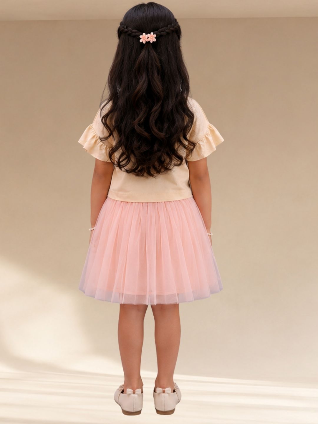 Girls Casual T-Shirt And Skirt Outfit