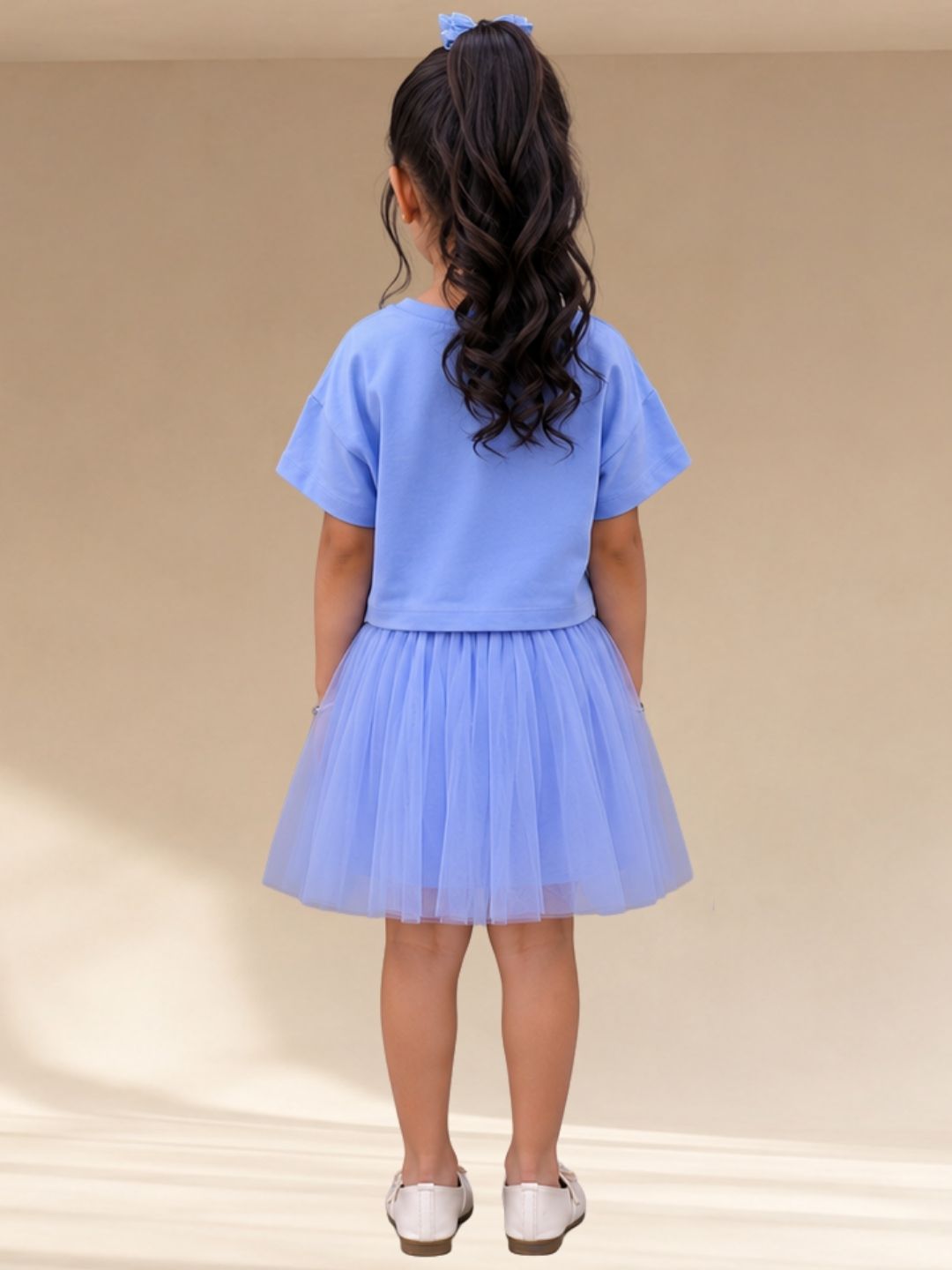 Girls Stylish T-Shirt Skirt Co-Ord Set